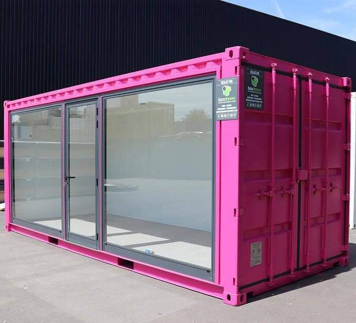 Contenedor de oficina rosa de 20 pies