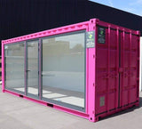 Contenedor de oficina rosa de 20 pies