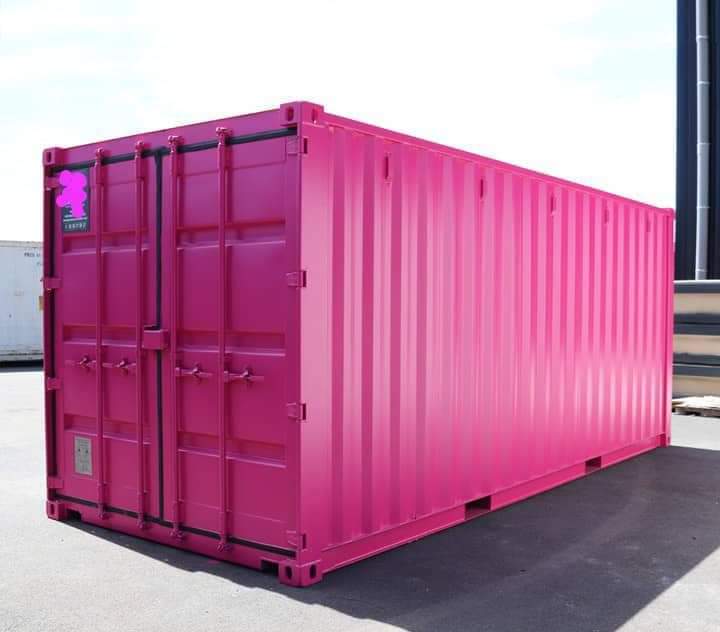 Contenedor de oficina rosa de 20 pies